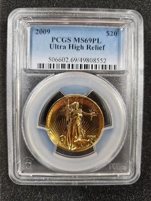 🌟 2009 $20 Ultra High Relief St. Gaudens Double Eagle 1 oz Gold PCGS MS69 PL - Image 1 of 2