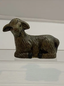 Vintage Keramik Schaf Figur Krippe Weihnachten grau keine Chips oder Brüche - Bild 1 von 6