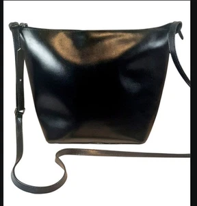 Lodis Black Genuine Leather Crossbody Shoulder Bag with Convertible Purse - Picture 1 of 6