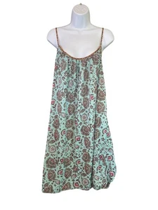 Avenue Body Floral Print Slip Dress 22/24 Aqua Leopard Boho Sundress Y2K - Picture 1 of 7