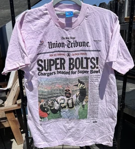 NFL AFC Championship 1994 SHIRTM San DiegoChargers/49ers Union Tribune 1/16/1995 - Picture 1 of 5