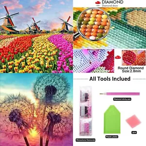 2 x 5D Diamond Painting Set Windmühle + Pusteblume Stickerei Stitch Arts Deko - Bild 1 von 11