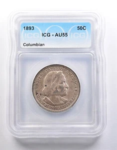 1893 Columbian Exposition Half Dollar AU55 ICG *6609 - Picture 1 of 3