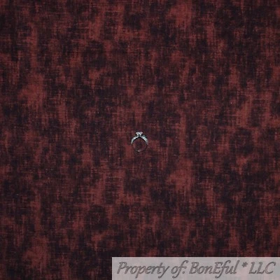 BonEful FABRIC FQ Cotton Flannel Quilt Dark Brown Tonal Holiday Xmas Texture Boy - Image 1 of 4