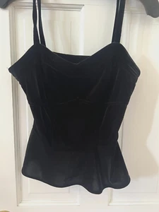 Aqua Top schwarz Samt Schößchen - Bild 1 von 5