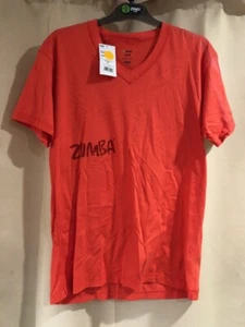 mens coral short sleeve T shirt top Zumba gym fitness Dance training cool Small - Picture 1 of 2