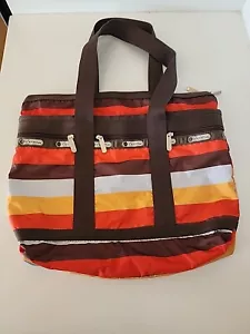 Bolso de Mano Grande LeSportsac Rayas Multicolores Saco LeSport - Imagen 1 de 6