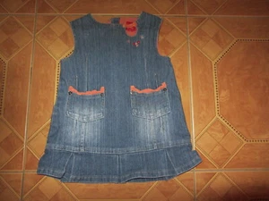 ESPRIT Baby Jeanskleid Kleid blau orange Gr. 86 mit süßer Stickerei wie NEU - Bild 1 von 4