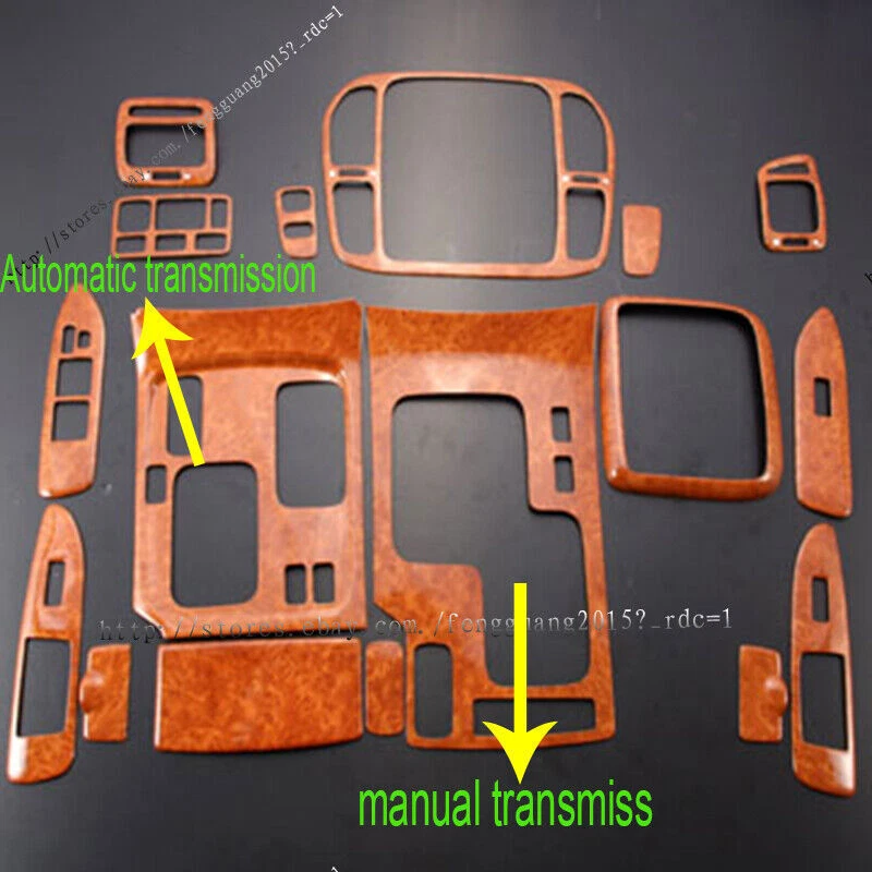 For Toyota Land Cruiser LC100 4500 4700 ABS Wood Grain Dash central Trim 1998-02 - Imagem 1 de 1