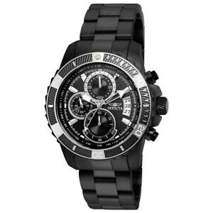 Invicta 22417 Gent's Pro Diver Black Steel Bracelet Chrono Watch