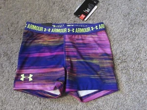 Under Armour Youth Girls "Shorty" Athletic Compression Shorts Purple M - Picture 1 of 3