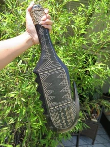 Hawaiian Engraved Hand Made Wall Decor Solid Wood Polynesian Tribal Club Paddle - Picture 1 of 7