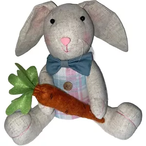 Bunny Rabbit Farmhouse Decor Rustique Easter Fabric Rustic Plush Table Decor 10" - Picture 1 of 9