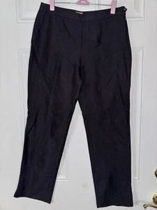 Pantalón texturizado Agnona Italia para mujer negro mezcla de algodón cremallera lateral EE. UU. 6 (IT 42) - Imagen 1 de 6