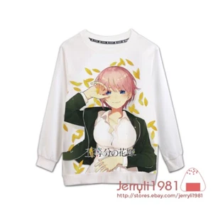 五等分の花嫁 Anime white Unisex Long sleeves sweat shirt outwear Nakano Ichika - Picture 1 of 3
