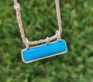 925 Sterling Silver Natural Sleeping Beauty Turquoise Gemstone Jewelry Pendant - Picture 1 of 14