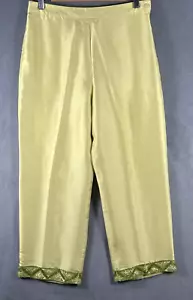 Pantalones cortos para mujer ICE con cuentas 100 % seda amarillos talla 8 elegantes - Imagen 1 de 6