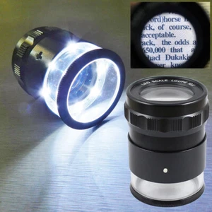 10X Printing Measuring Microscope 8 LED Adjustable Cylinder Loupe W/ Scales - Picture 1 of 11