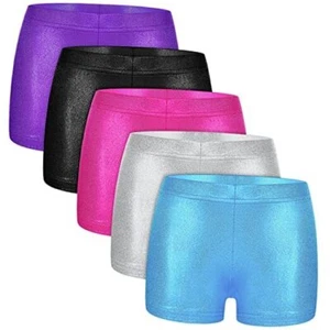 5 Pack Gymnastics Shorts for Girls Ballet Dance Shorts for Girls Metallic - Picture 1 of 8