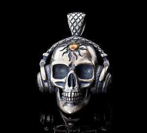 Genial Colgante Calavera Calavera Cráneo Cráneo Humano de Plata Esterlina 925 Sólida Regalo para Hombres - Imagen 1 de 8