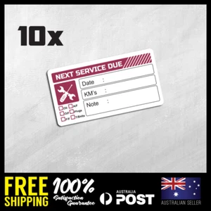 10x Next Service Due Label Stickers 35x65mm OIL Maintenance Vehicle #TYPE102 - Picture 1 of 1