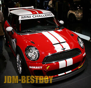 For Mini Cooper 4" Dual Rally Racing Bonnet Stripes Decal Sticker Vinyl Wrap