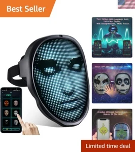 Led Mask, Bluetooth App Controlled Halloween Masks, Luminous Mask for Adults,... - Picture 1 of 7