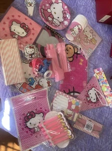 Hello Kitty LOT Birthday Party Supplies Hello Kitty Plates Napkins + Lots More! - Picture 1 of 14