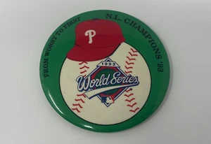 "Pin botón vintage 1993 Philadelphia Phillies Serie Mundial 3"" N.L. Champions 93 - Imagen 1 de 4