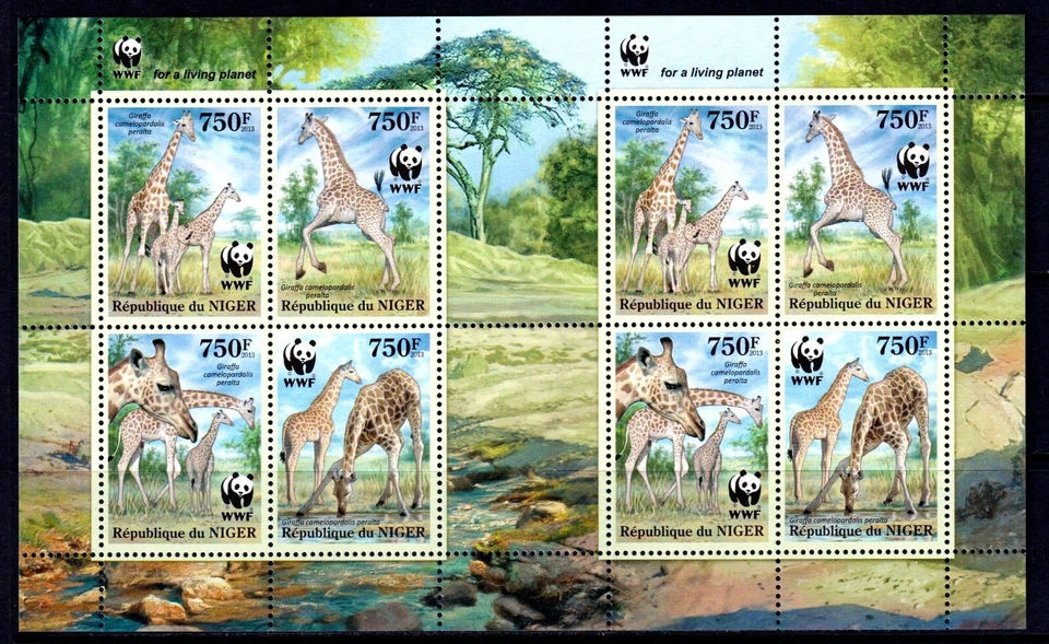 Niger 2013 Giraffe - WWF Mint MNH Miniature Sheet SC 1124e - Image 1 of 1