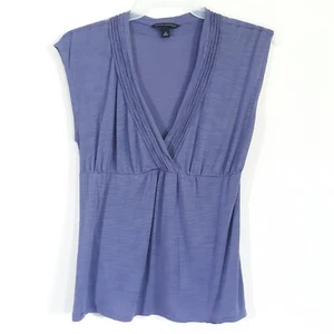 Banana Republic Top Sz M Purple Sleeveless Deep V-Neck Semi-Sheer Burnout Tank - Picture 1 of 11