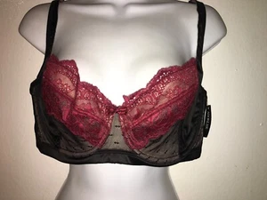 Adore Me Balconette BH mit Bügel Gr. 40B Rot Schwarz Neu - Bild 1 von 4
