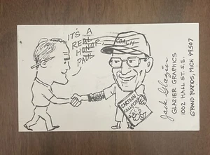 RARE Jack Glazier Cartoonist Original Hand Drawn Comic Art Sketch Signed - Picture 1 of 4