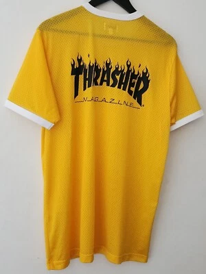 SS15 Supreme X Thrasher Camiseta De Malla S/S Amarilla Talla L Grande De Nylon - Imagen 1 de 4