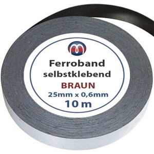 Cinta de hierro autoadhesiva marrón 0,6mm x 25mm x 10m - con pegamento premium - Imagen 1 de 5