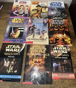 STAR WARS lot of 9 different paperback books, chapter books from various series - Foto 1 di 2