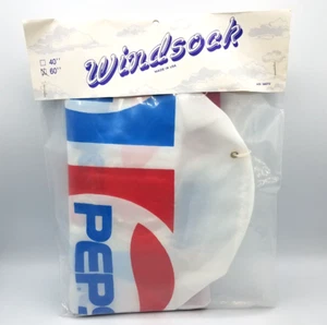 Pepsi Nylon ADVERTISING WINDSOCK Kite Red White & Blue Made USA 5' ft Pepsi Sign - Picture 1 of 18
