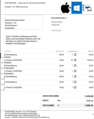 Rechnungsprogramm Warenwirtschaft Lagerverwaltung Dienstleistungen macOS Windows - Bild 1 von 4
