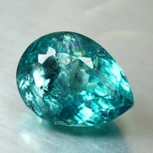 6.45 CTS 13x10mm AMAZING SPARKLING 100% NATURAL GREEN BLUE APATITE GEMSTONE - Picture 1 of 3