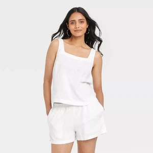 A New Day Neu mit Etikett Damen Leinen Tanktop weiß Top S - Bild 1 von 9