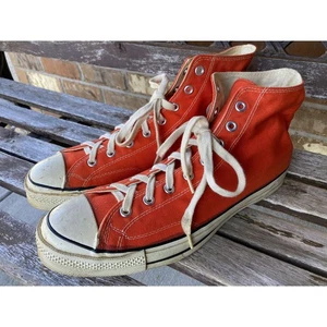 US 13,5 Converse All Star Chuck Taylor Hi Top Made in USA Orange Vintage 70er - Bild 1 von 4