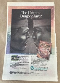 Double Dragon  1990 print ad art video game NES Nintendo 1980s vtg orig promo