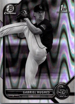2022 Bowman Draft #BDC-151 Gabriel Hughes Chrome Black & White RayWave Refractor - Image 1 of 2
