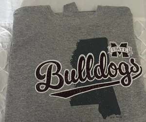 Neu mit Etikett neu Mississippi State Bulldogs grau Fleece Crew Sweatshirt Large HAIL STATE - Bild 1 von 3