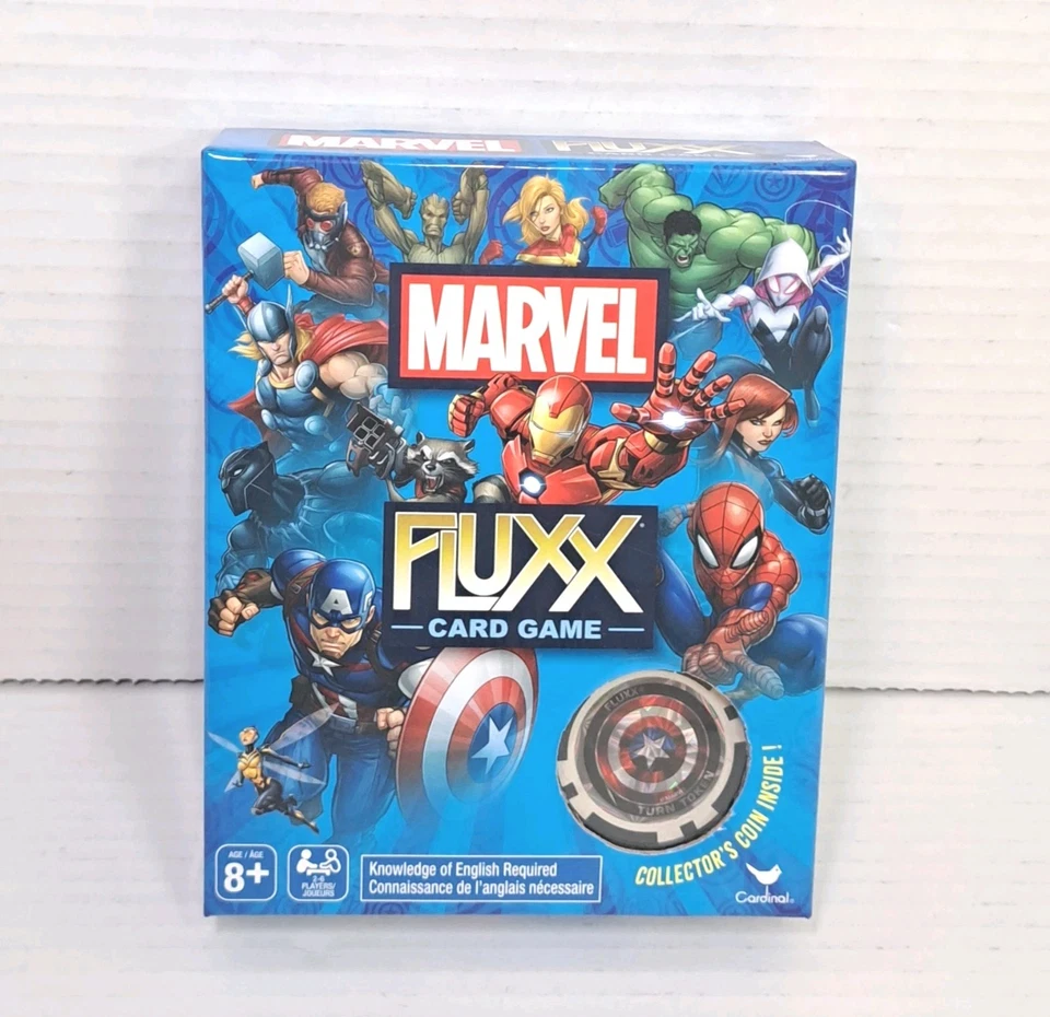 Marvel Fluxx Card Game w/Captain America Collector Coin 100% Complete Avengers  - Image 1 of 4