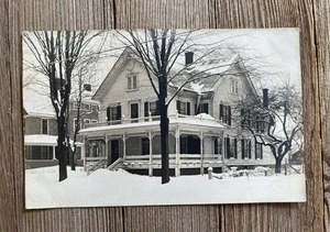 Vintage Postkarte RPPC Chenango County New York Norwich Haus Haus Schnee Main St. - Bild 1 von 2
