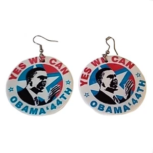 Obama 44th Yes We Can Ohrringe 2008 Vintage - Bild 1 von 5