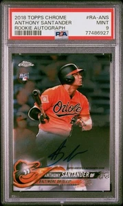 2018 Topps Chrome Rookie Autograph #RA-ANS Anthony Santander Orioles PSA 9 - Picture 1 of 2