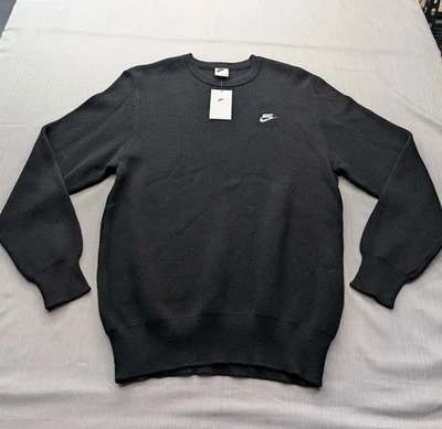 Nuevo suéter tejido de peso pesado Nike Club para hombre talla mediana FQ2912 negro $90 Foto 1 de 4