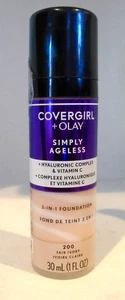 Covergirl +Olay Simply Ageless 3-in-1 Liquid Foundation 200 Fair Ivory 1 fl oz - Picture 1 of 2